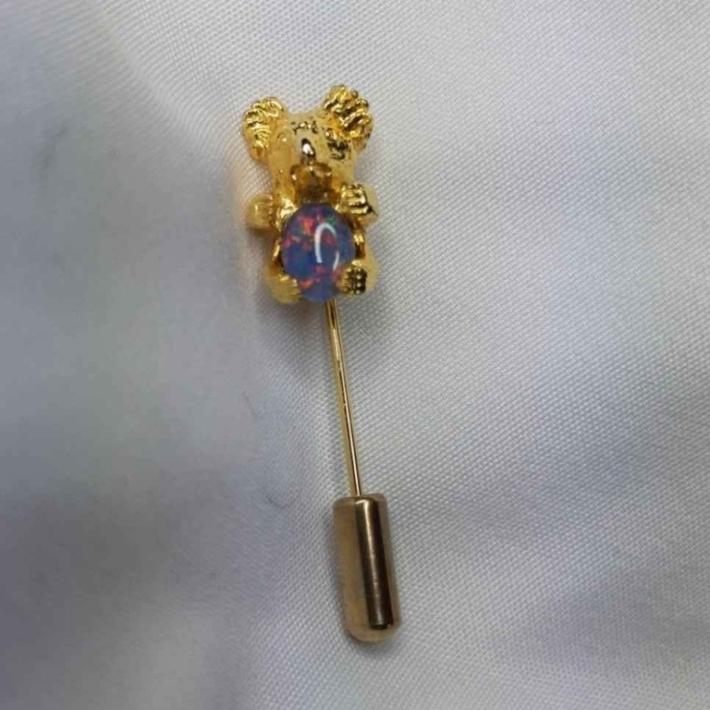 Genuine Opal Koala Tie Pin